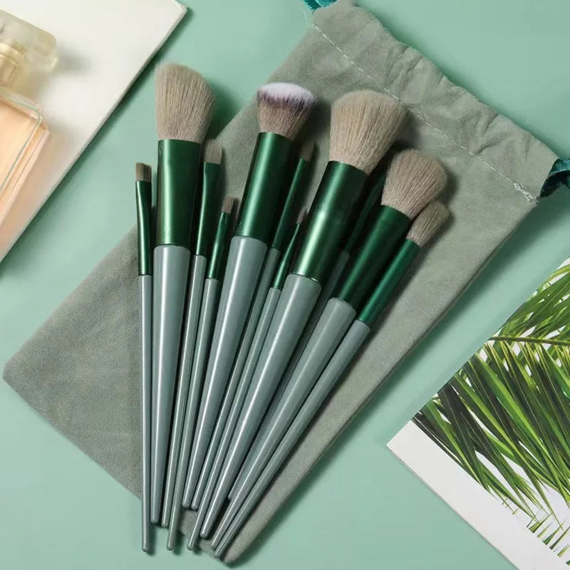 13 Pieces Makeup Brush Set Premium Quality, Strong Powder Grab | Quick-drying Ultra-soft Beauty Tools Portable Makeup Brush Set