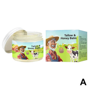 Natural Tallow & Honey Balm Rejuvenating Face Skin Cream Grass Fed Grass Finished Cream Care Hydrating Moisturizer Cream