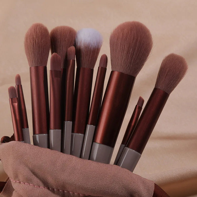 13 Pieces Makeup Brush Set Premium Quality, Strong Powder Grab | Quick-drying Ultra-soft Beauty Tools Portable Makeup Brush Set