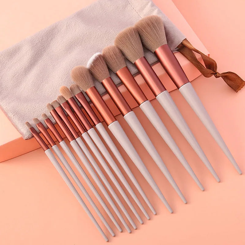 13 Pieces Makeup Brush Set Premium Quality, Strong Powder Grab | Quick-drying Ultra-soft Beauty Tools Portable Makeup Brush Set