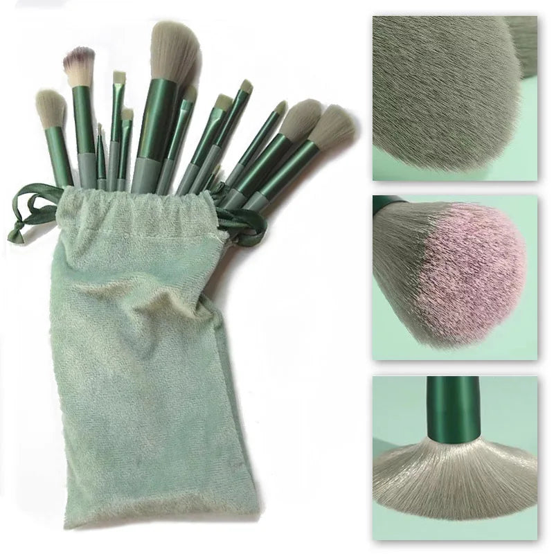 13 Pieces Makeup Brush Set Premium Quality, Strong Powder Grab | Quick-drying Ultra-soft Beauty Tools Portable Makeup Brush Set
