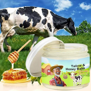 Natural Tallow & Honey Balm Rejuvenating Face Skin Cream Grass Fed Grass Finished Cream Care Hydrating Moisturizer Cream